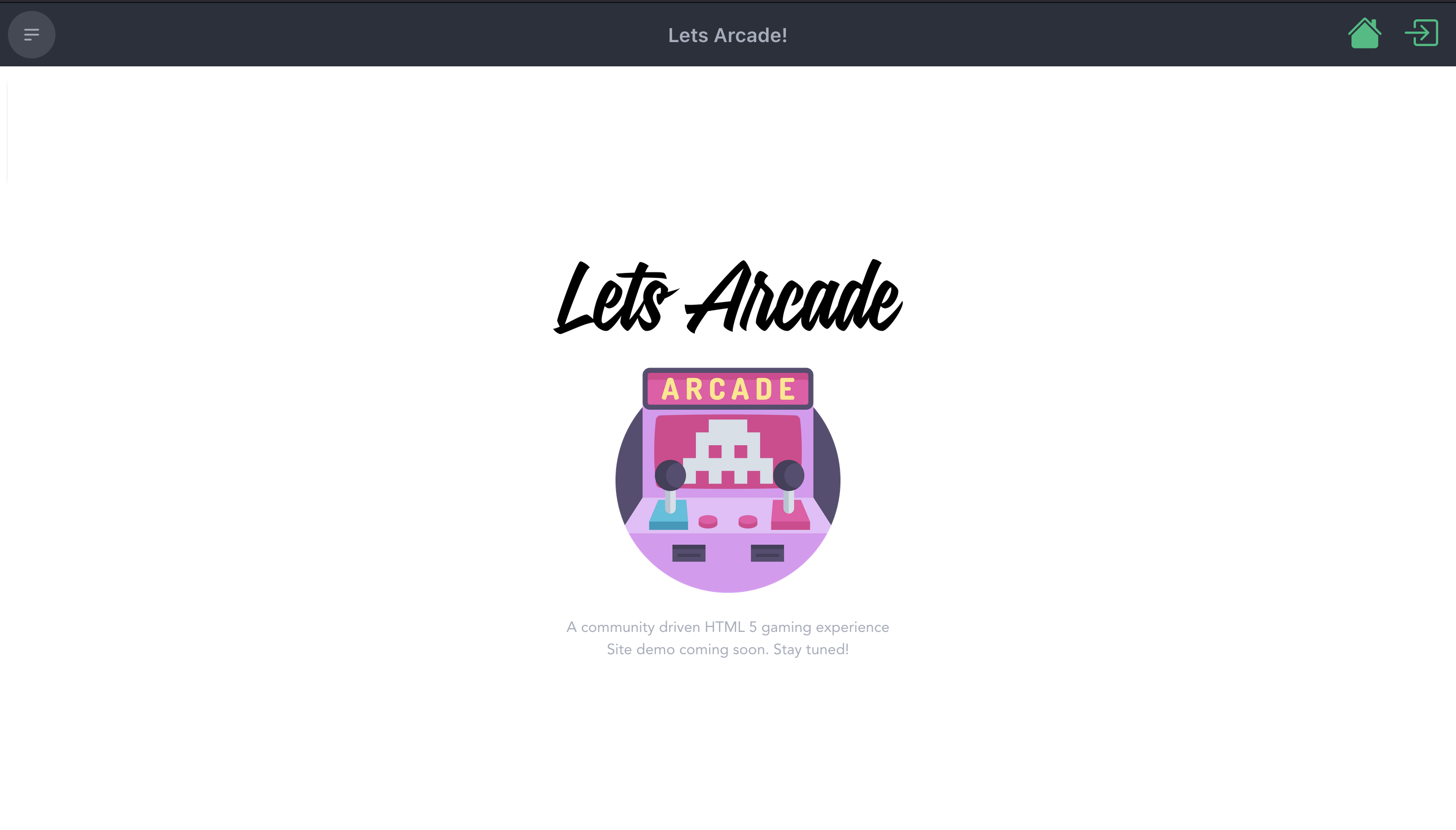 Let's arcade splash image